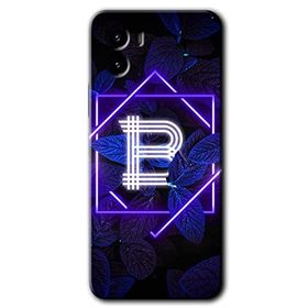 Vivo Y15S Dark Neon Yaprak B Harfi Baskılı Uyumlu Silikon Kılıf