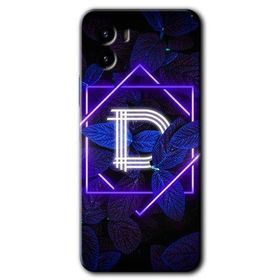 Vivo Y15S Dark Neon Yaprak D Harfi Baskılı Uyumlu Silikon Kılıf