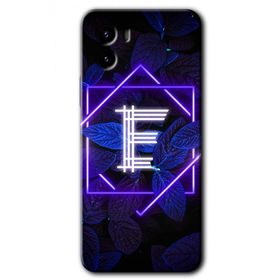 Vivo Y15S Dark Neon Yaprak E Harfi Baskılı Uyumlu Silikon Kılıf
