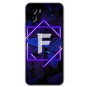 Vivo Y15S Dark Neon Yaprak F Harfi Baskılı Uyumlu Silikon Kılıf