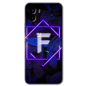 Vivo Y15S Dark Neon Yaprak F Harfi Baskılı Uyumlu Silikon Kılıf