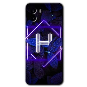 Vivo Y15S Dark Neon Yaprak H Harfi Baskılı Uyumlu Silikon Kılıf