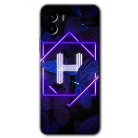 Vivo Y15S Dark Neon Yaprak H Harfi Baskılı Uyumlu Silikon Kılıf