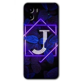 Vivo Y15S Dark Neon Yaprak J Harfi Baskılı Uyumlu Silikon Kılıf