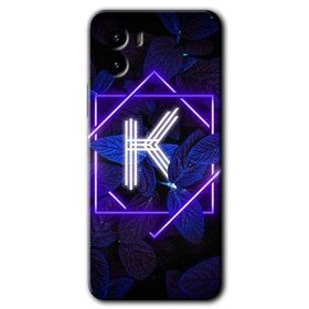 Vivo Y15S Dark Neon Yaprak K Harfi Baskılı Uyumlu Silikon Kılıf