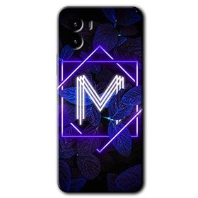 Vivo Y15S Dark Neon Yaprak M Harfi Baskılı Uyumlu Silikon Kılıf