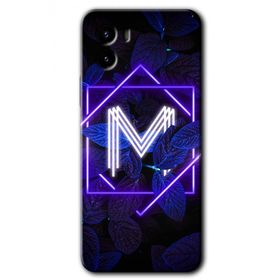 Vivo Y15S Dark Neon Yaprak M Harfi Baskılı Uyumlu Silikon Kılıf