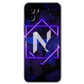 Vivo Y15S Dark Neon Yaprak N Harfi Baskılı Uyumlu Silikon Kılıf