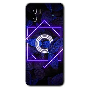 Vivo Y15S Dark Neon Yaprak O Harfi Baskılı Uyumlu Silikon Kılıf
