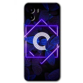 Vivo Y15S Dark Neon Yaprak O Harfi Baskılı Uyumlu Silikon Kılıf