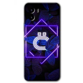 Vivo Y15S Dark Neon Yaprak O Harfi Baskılı Uyumlu Silikon Kılıf