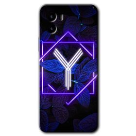 Vivo Y15S Dark Neon Yaprak P Harfi Baskılı Uyumlu Silikon Kılıf