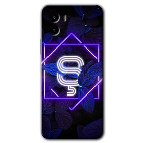 Vivo Y15S Dark Neon Yaprak P Harfi Baskılı Uyumlu Silikon Kılıf
