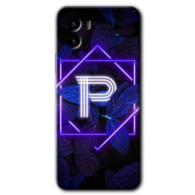 Vivo Y15S Dark Neon Yaprak P Harfi Baskılı Uyumlu Silikon Kılıf