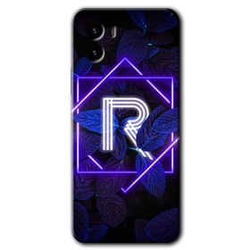 Vivo Y15S Dark Neon Yaprak P Harfi Baskılı Uyumlu Silikon Kılıf