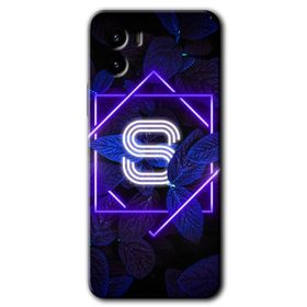 Vivo Y15S Dark Neon Yaprak P Harfi Baskılı Uyumlu Silikon Kılıf