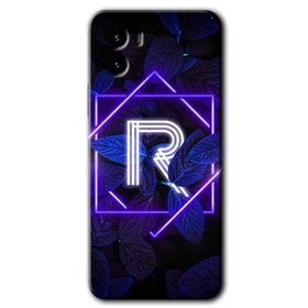 Vivo Y15S Dark Neon Yaprak R Harfi Baskılı Uyumlu Silikon Kılıf