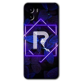 Vivo Y15S Dark Neon Yaprak R Harfi Baskılı Uyumlu Silikon Kılıf