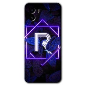 Vivo Y15S Dark Neon Yaprak R Harfi Baskılı Uyumlu Silikon Kılıf