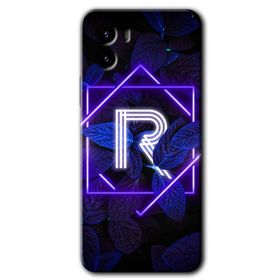 Vivo Y15S Dark Neon Yaprak R Harfi Baskılı Uyumlu Silikon Kılıf