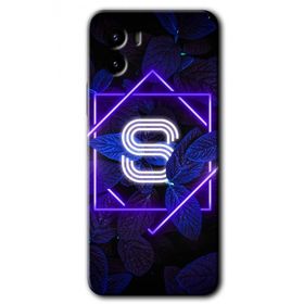 Vivo Y15S Dark Neon Yaprak S Harfi Baskılı Uyumlu Silikon Kılıf