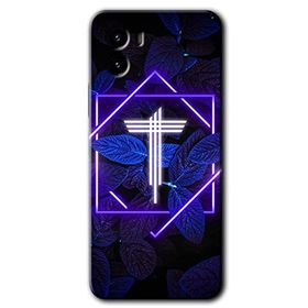 Vivo Y15S Dark Neon Yaprak T Harfi Baskılı Uyumlu Silikon Kılıf