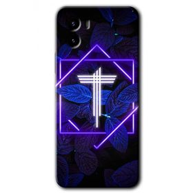 Vivo Y15S Dark Neon Yaprak T Harfi Baskılı Uyumlu Silikon Kılıf