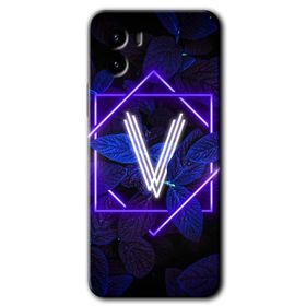Vivo Y15S Dark Neon Yaprak V Harfi Baskılı Uyumlu Silikon Kılıf
