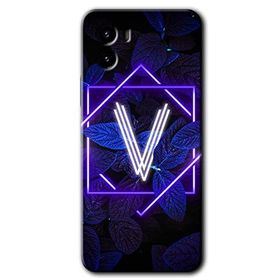 Vivo Y15S Dark Neon Yaprak V Harfi Baskılı Uyumlu Silikon Kılıf