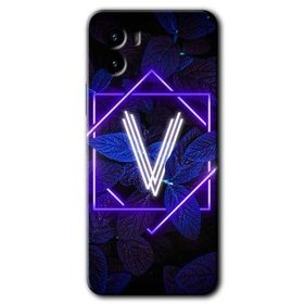 Vivo Y15S Dark Neon Yaprak V Harfi Baskılı Uyumlu Silikon Kılıf