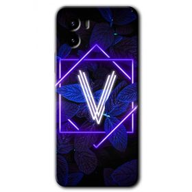 Vivo Y15S Dark Neon Yaprak V Harfi Baskılı Uyumlu Silikon Kılıf