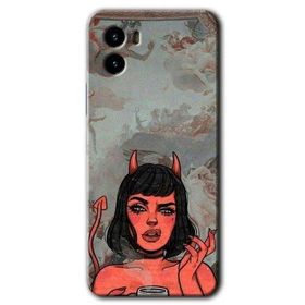 Vivo Y15S Devil Girl Baskılı Uyumlu Silikon Kılıf