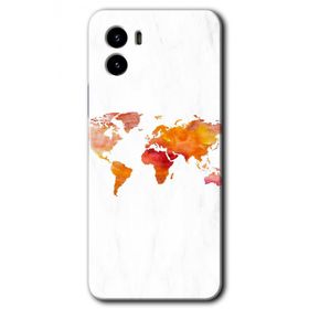 Vivo Y15S Dünya Haritası Baskılı Uyumlu Silikon Kılıf