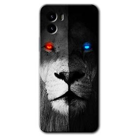 Vivo Y15S Fire and Ice Lion Baskılı Uyumlu Silikon Kılıf