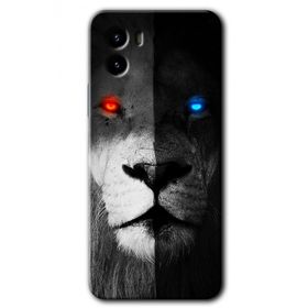 Vivo Y15S Fire and Ice Lion Baskılı Uyumlu Silikon Kılıf