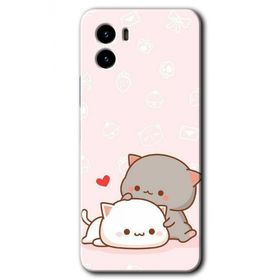 Vivo Y15S Kedi Aşkı Baskılı Uyumlu Silikon Kılıf