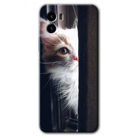 Vivo Y15S Kedi Bakışı Baskılı Uyumlu Silikon Kılıf
