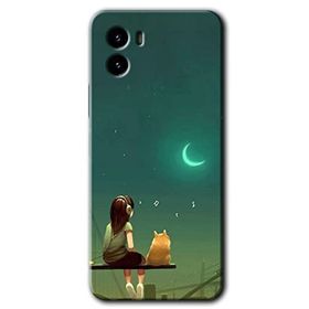 Vivo Y15S Kedili Kız Baskılı Uyumlu Silikon Kılıf