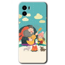 Vivo Y15S Kış Pikniği Baskılı Uyumlu Silikon Kılıf