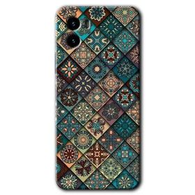 Vivo Y15S Mat Mandala Baskılı Uyumlu Silikon Kılıf