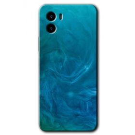 Vivo Y15S Mavi Aura Baskılı Uyumlu Silikon Kılıf