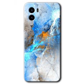 Vivo Y15S Mavi Buzul Baskılı Uyumlu Silikon Kılıf