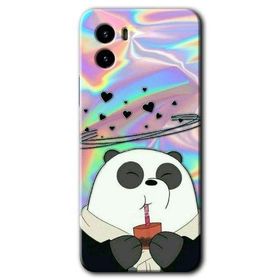 Vivo Y15S Milkshake Panda Baskılı Uyumlu Silikon Kılıf