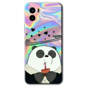 Vivo Y15S Milkshake Panda Baskılı Uyumlu Silikon Kılıf
