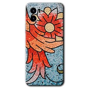 Vivo Y15S Mozaik Çiçek Baskılı Uyumlu Silikon Kılıf