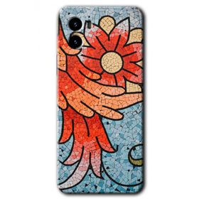 Vivo Y15S Mozaik Çiçek Baskılı Uyumlu Silikon Kılıf