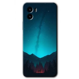 Vivo Y15S Night Fores Mount Baskılı Uyumlu Silikon Kılıf