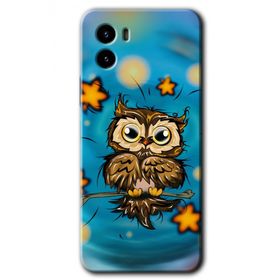 Vivo Y15S Owl Bird Stars Baskılı Uyumlu Silikon Kılıf