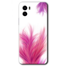 Vivo Y15S Pembe Tüy Baskılı Uyumlu Silikon Kılıf