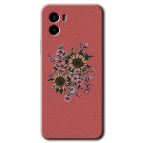 Vivo Y15S Retro Çiçek Baskılı Uyumlu Silikon Kılıf